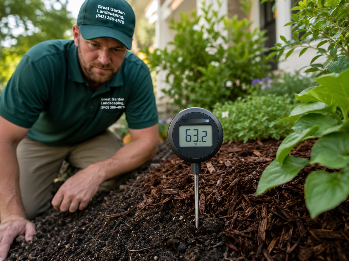 Mulching service soil temperature regulation in Johns Island SC